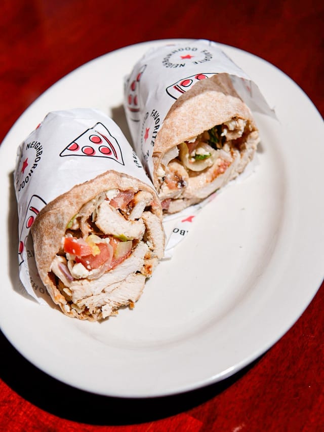 Greek Chicken Wrap.