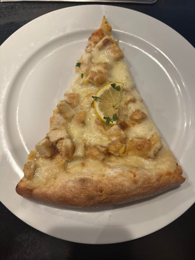 Chicken Francese Pizza Slice.